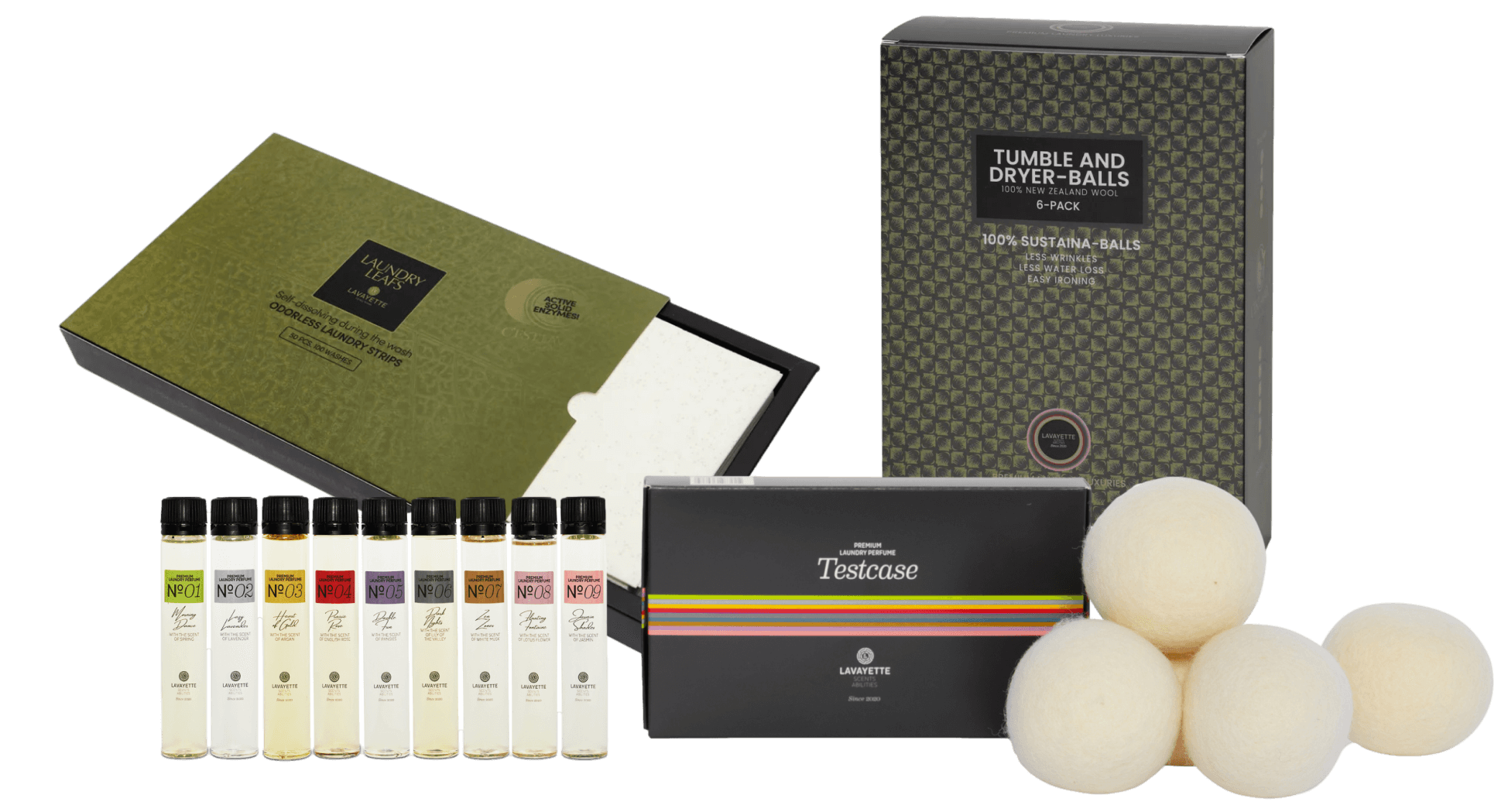 Proefpakket + wasstrips + drogerballen